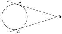 AB and BC are two tangents to a circle which intersect outside the circle at a point B.