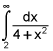 the integral from 2 to infinity of the quotient of 1 and the quantity 4 plus x squared dx