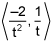 components negative 2 over t squared, 1 over t