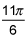 11 times pi over 6