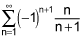 the summation from n equals 1 to infinity of the quotient of negative 1 raised to the n plus one power times n and n squared