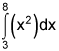 the integral from 3 to 8 of x squared, dx