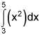 the integral from 3 to 5 of x squared, dx