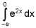 the integral from negative e to o of e raised to the 2 times x power, dx
