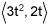 vector components 3 times t squared, 2 times t