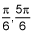 pi over 6 and 5 times pi over 6