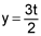 y equals 3 times t over 2