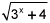 the square root of the quantity 3 to the x power plus 4