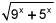 the square root of the quantity 9 to the x power plus 5 to the x power