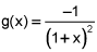 g of x equals negative 1 over the square of the quantity 1 plus x