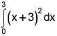  the integral from 0 to 3 of x plus 3 quantity squared, dx 