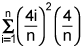  the summation from i equals 1 to n of the product of the quantity squared of 4 times i over n and 4 over n 