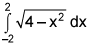 the integral from negative 2 to 2 of the square root of the quantity 4 minus x squared, dx 