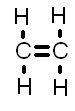 This hydrocarbon consists of two double-bonded carbon atoms. Each carbon atom is also bonded to two hydrogen atoms.