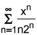 the summation from n equals 1 to infinity of the quotient of x to the nth power and the product of n and 2 raised to the nth power