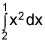 the integral from x equals 2 to 1 of x squared, dx