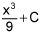 the quotient of x cubed and 9 plus C 