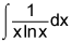 the integral of 1 divided by the product of x and natural logarithm of x, dx
