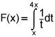  F of x equals the integral from x to 4 times x of 1 over t dt