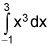 the integral from negative 1 to 3 of x cubed, dx