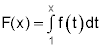 f of x equals the integral from 1 to x of f of t dt