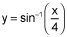 y equals the inverse sine of x divided by 4