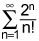 the summation from n equals 1 to infinity of the quotient of 2 raised to the nth power and n factorial