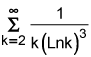 the summation from k equals 1 to infinity of the quotient of 1 and the product of k and the 3rd power of the natural log of k